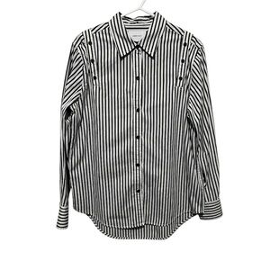 Current/Elliott The Loretta Black and White Striped Button Down Shirt